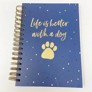 LADY JAYNE | Life is better with a Dog Spiral Bound Journal Blue